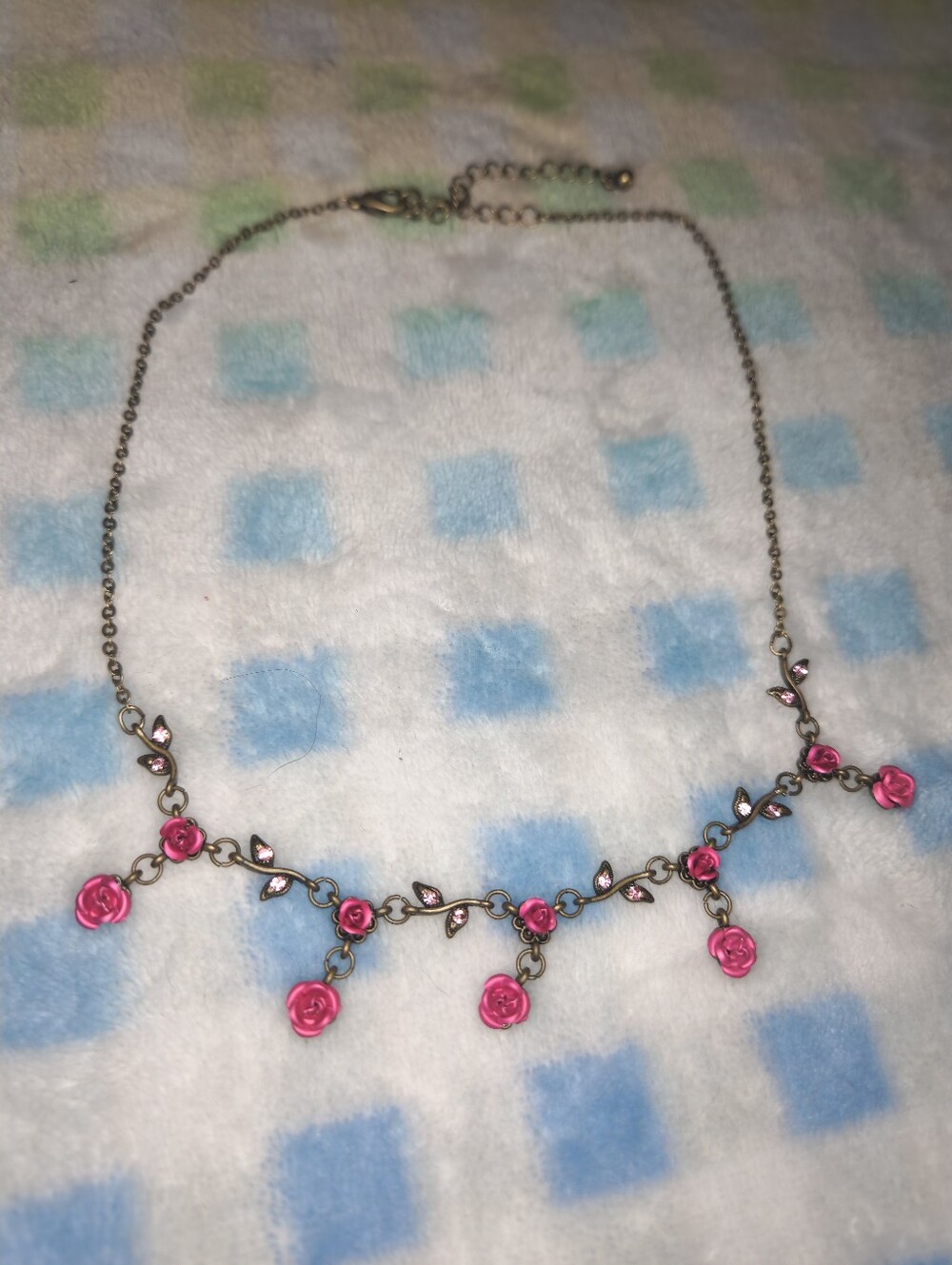 "Rosie" Delicate Pink Rose Drop Necklace